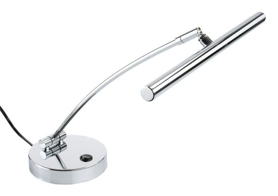 Jahn Klavierleuchte; Rondo; geschwungen; Chrome poliert; 2 x LED, 3,5 W; 2700 K, warmweiß