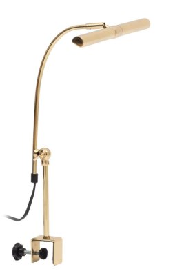 Jahn Leuchten Flügel, Digital-Piano; PIANO II; Notenpult-Klemmleuchte; Messing poliert; 2 x G 4, LED, 2 W; 2700 K, warmweiß
