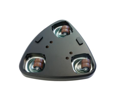 Jahn Flügel-Rollen Transport; Untersetzer UFO, je 3 Rollen; Rinne (Nut); schwarz, Gummi