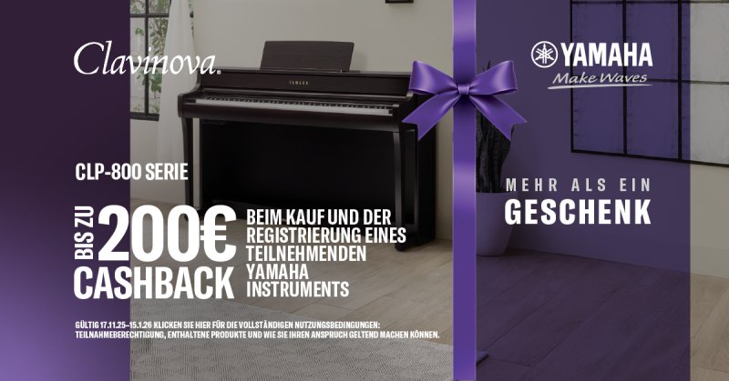 YAMAHA Digitalpiano Clavinova CLP-​875 WB weiß Birke