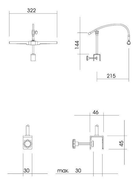 Jahn Leuchten Flügel, Digital-Piano; PIANO II; Notenpult-Klemmleuchte; Messing poliert; 2 x G 4, LED, 2 W; 2700 K, warmweiß