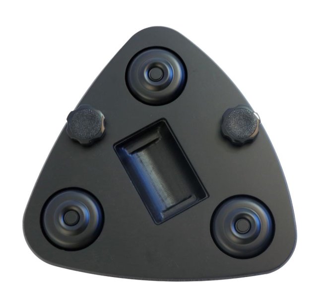 Jahn Flügel-Rollen Transport; Untersetzer UFO, je 3 Rollen; Rinne (Nut); schwarz, Gummi