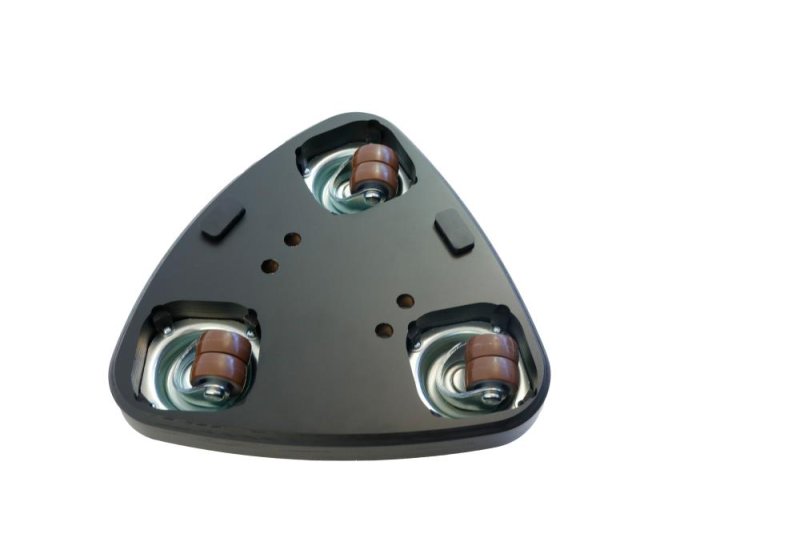 Jahn Flügel-Rollen Transport; Untersetzer UFO, je 3 Rollen; Rinne (Nut); schwarz, Gummi